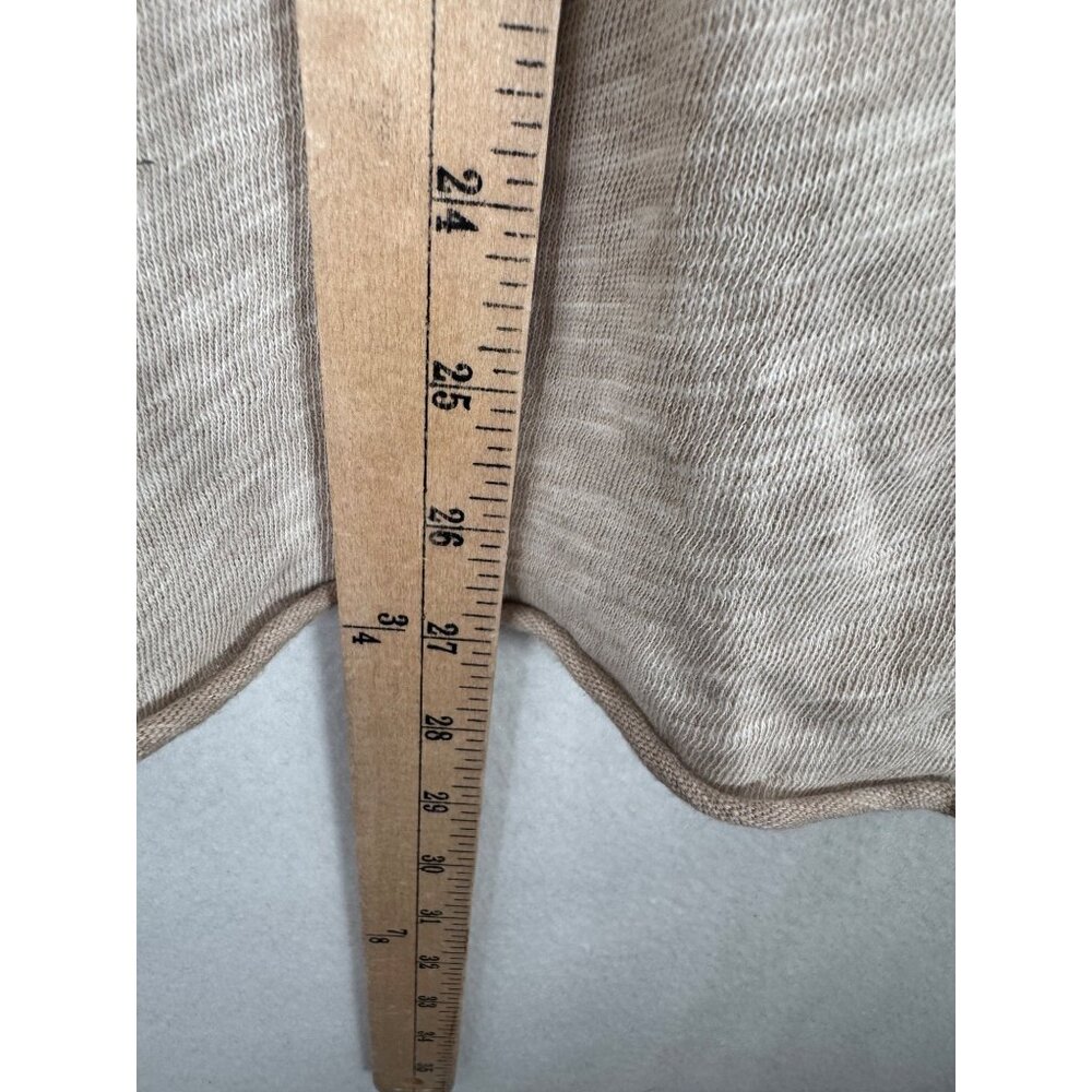 Free People Beach Oatmeal Gauzy light weight boho turtle neck top sz M - Picture 5 of 6